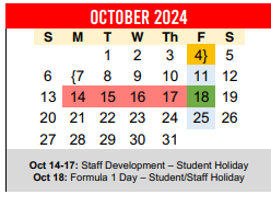 District School Academic Calendar for Smith Elementary for October 2024