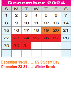 District School Academic Calendar for Mcmath Middle for December 2024