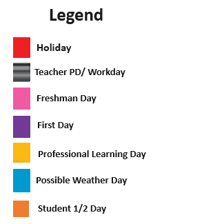 District School Academic Calendar Legend for Mcmath Middle