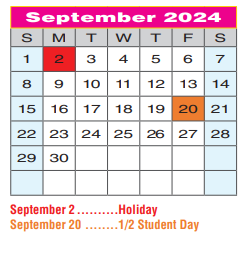 District School Academic Calendar for Rivera El for September 2024