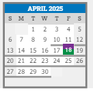 District School Academic Calendar for Contemporary Learning Academy High School for April 2025