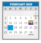 District School Academic Calendar for Contemporary Learning Academy High School for February 2025
