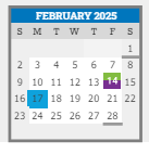 District School Academic Calendar for Connections Academy for February 2025