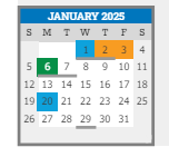 District School Academic Calendar for Rishel Middle School for January 2025