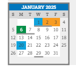 District School Academic Calendar for Cowell Elementary School for January 2025