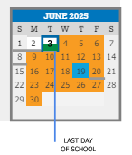 District School Academic Calendar for Grant Middle School for June 2025