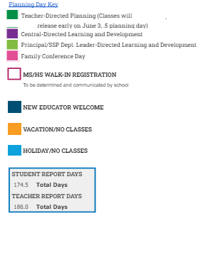 District School Academic Calendar Legend for Challenges, Choices & Images Charter School