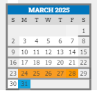 District School Academic Calendar for Prep Assessment Center for March 2025