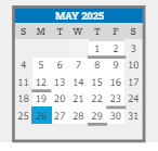District School Academic Calendar for Greenwood Elementary School for May 2025