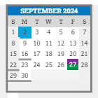 District School Academic Calendar for Place Middle School for September 2024