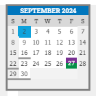 District School Academic Calendar for Connections Academy for September 2024