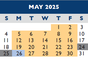 District School Academic Calendar for Windsor Elementary At Samuelson for May 2025
