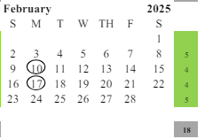 District School Academic Calendar for Monroe (james) Elementary for February 2025