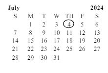 District School Academic Calendar for Madison (james) Elementary for July 2024