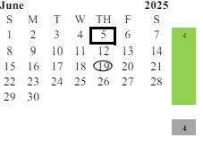District School Academic Calendar for Monroe (james) Elementary for June 2025