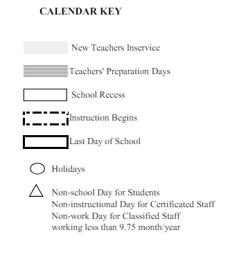 District School Academic Calendar Legend for Eisenhower (dwight) Elementary
