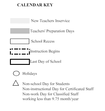 District School Academic Calendar Legend for Roosevelt (theodore) Elementary