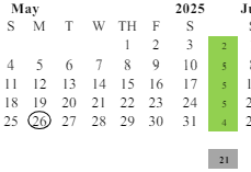 District School Academic Calendar for Hoover (herbert) Elementary for May 2025