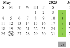 District School Academic Calendar for George Washington Charter for May 2025