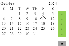 District School Academic Calendar for Jefferson (thomas) Middle for October 2024