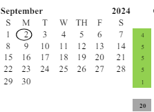 District School Academic Calendar for Hoover (herbert) Elementary for September 2024