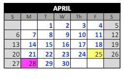 District School Academic Calendar for Mirror Lake Elementary School for April 2025