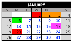 District School Academic Calendar for Eastside Elementary School for January 2025