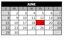 District School Academic Calendar for Burnett Elementary School for June 2025