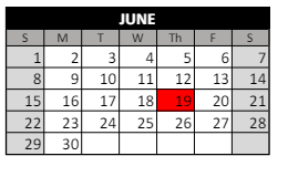 District School Academic Calendar for Alexander High School for June 2025