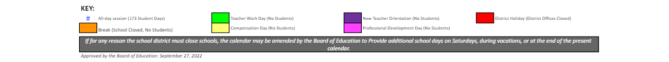 District School Academic Calendar Key for Bright Star Elementary School