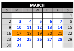 District School Academic Calendar for Beulah Elementary School for March 2025