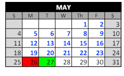 District School Academic Calendar for Alexander High School for May 2025