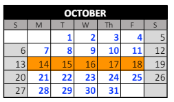 District School Academic Calendar for Alexander High School for October 2024