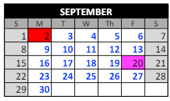 District School Academic Calendar for Burnett Elementary School for September 2024