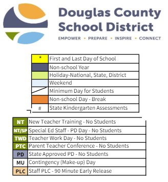 District School Academic Calendar Legend for Sierra Crest Academy
