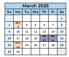 District School Academic Calendar for Sierra Crest Academy for March 2025
