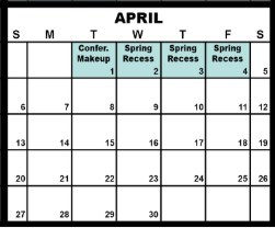District School Academic Calendar for Duluth Online Program for April 2025