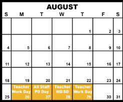 District School Academic Calendar for Duluth Online Program for August 2024