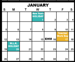 District School Academic Calendar for Early Childhood Special Education for January 2025