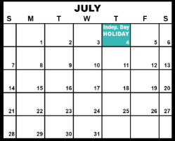 District School Academic Calendar for Early Childhood Special Education for July 2024