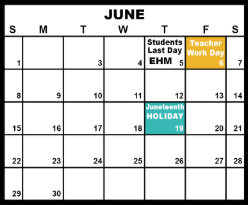 District School Academic Calendar for Early Childhood Special Education for June 2025