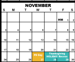 District School Academic Calendar for Lakewood Elementary for November 2024