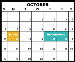 District School Academic Calendar for Duluth Online Program for October 2024