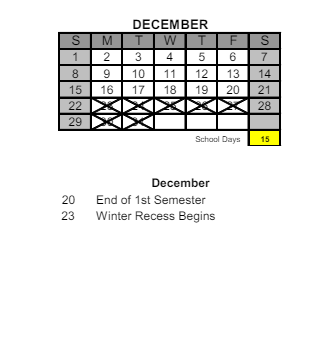 District School Academic Calendar for Brummitt Elementary School for December 2024