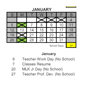 District School Academic Calendar for Brummitt Elementary School for January 2025