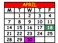 District School Academic Calendar for A. Philip Randolph Academies for April 2025