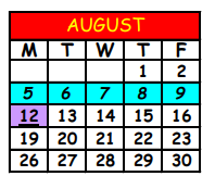 District School Academic Calendar for Andrew A. Robinson Elementary School for August 2024