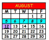 District School Academic Calendar for Jean Ribault High School for August 2024