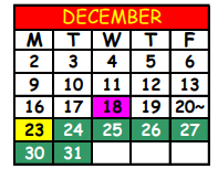 District School Academic Calendar for Saint Clair Evans Academy for December 2024