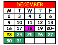 District School Academic Calendar for Arlington Elementary School for December 2024